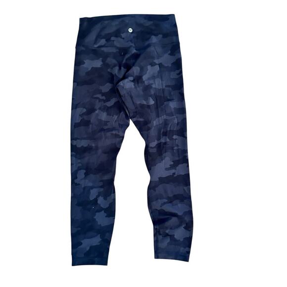 Lululemon Camo Deep Coal Swift Speed High-Rise Crop Leggings Size 10 - Picture 1 of 5